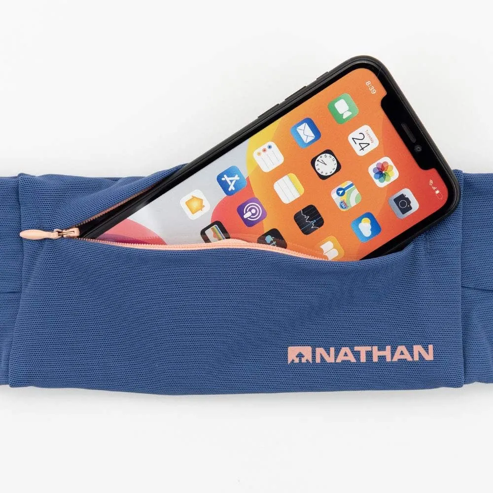 Nathan Zipster Running Belt for Men and Women, Bounce Free Waist Pack, Running Fanny Pack Women, Pockets with Zippers, Fits All iPhones