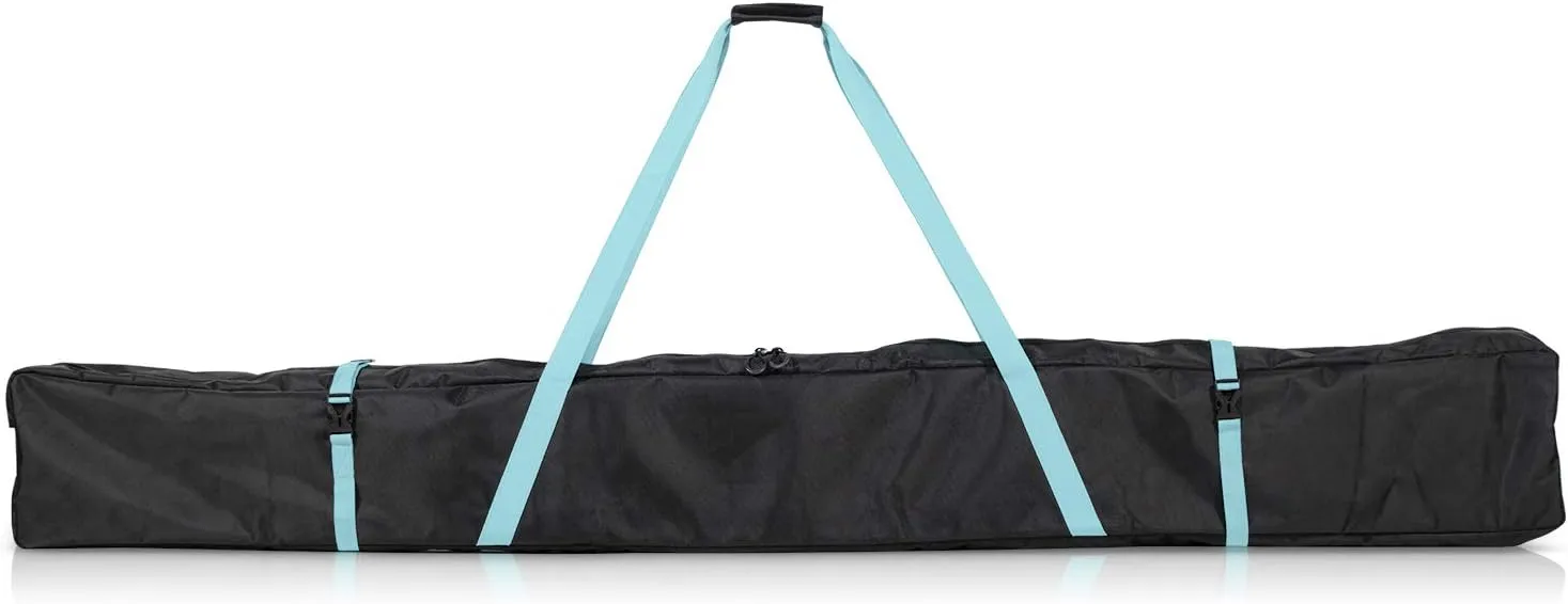 Navaris Ski Bag for Men and Women - Ski Bag for 1 Pair of Skis and Poles with Zipper, 2 Straps with Buckles and Carrying Handle - 2 Sizes