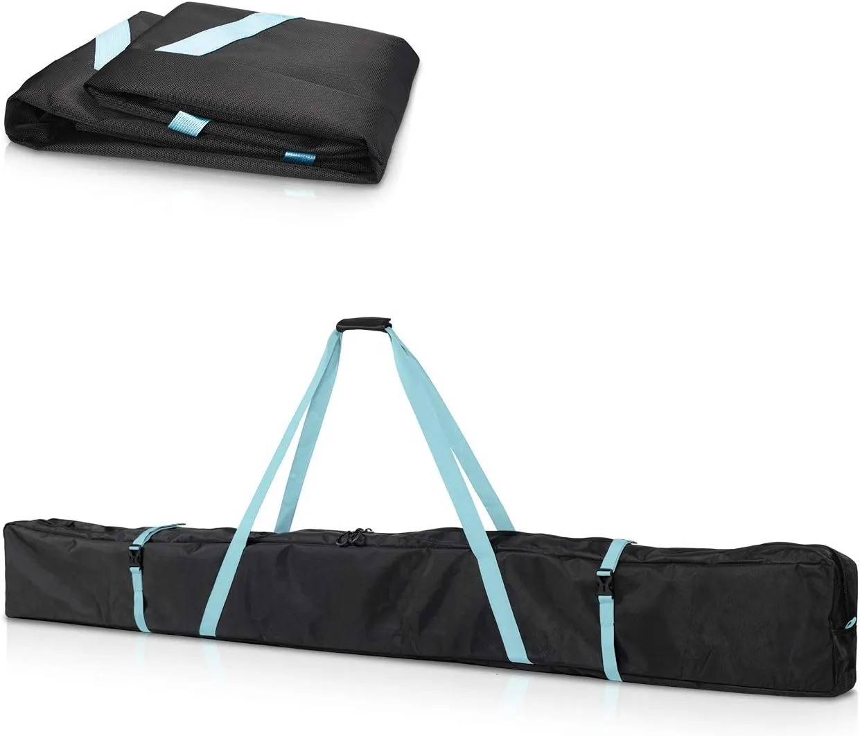 Navaris Ski Bag for Men and Women - Ski Bag for 1 Pair of Skis and Poles with Zipper, 2 Straps with Buckles and Carrying Handle - 2 Sizes