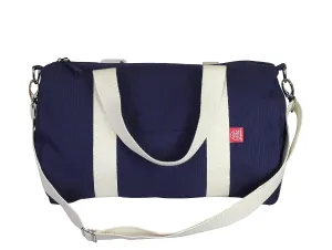 Navy Blue Sport Bag Duffel Bag Long and Adjustable Cotton Strap Washable Gym Bag Yoga Bag Chic Daily Use Zippered Closure Unisex Circle Bag DIFFERENT COLOR ARE AVAILABLE (Canvas)