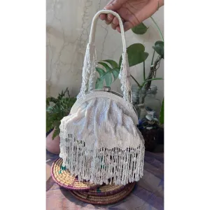 Nayaab by Sonia Symphony Lily White Clutch for Women