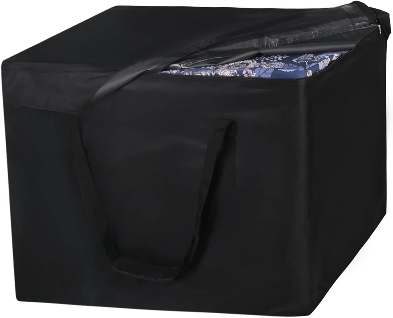 NettyPro Patio Cushion Storage Bags 32 x 32 x 24 inch Water-Resistant Small Outdoor Bag for Cushions Heavy Duty Patio Furniture Storage Bag, Black