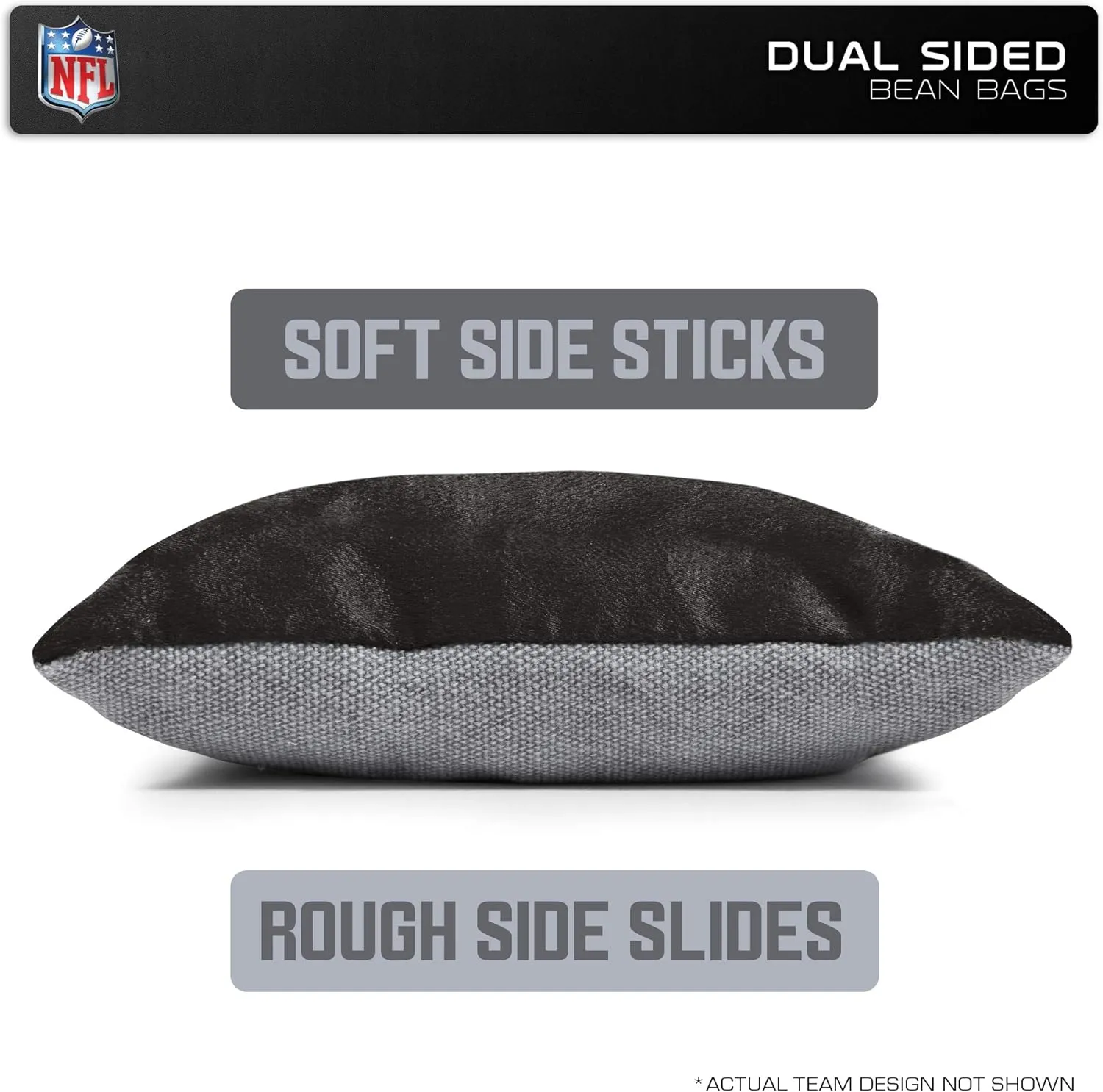 NFL Pro Football Chicago Bears Dual-Sided Bean Bags by Wild Sports, 4 Pack - Premium Toss Bags for Cornhole Sets