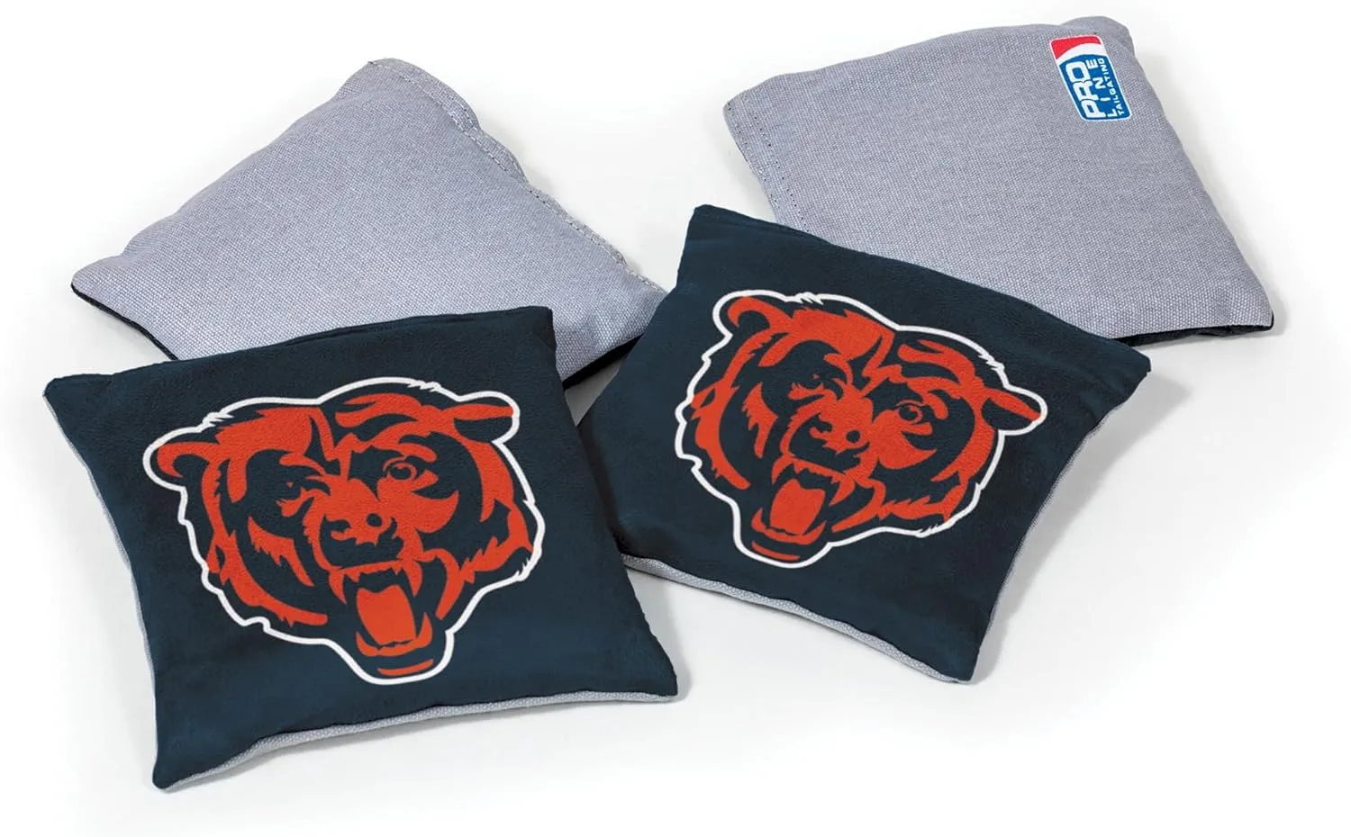 NFL Pro Football Chicago Bears Dual-Sided Bean Bags by Wild Sports, 4 Pack - Premium Toss Bags for Cornhole Sets