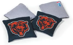 NFL Pro Football Chicago Bears Dual-Sided Bean Bags by Wild Sports, 4 Pack - Premium Toss Bags for Cornhole Sets