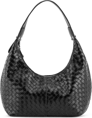 NIUEIMEE ZHOU Crescent Shoulder Bags for Women Vegan Leather Hobo Handbag Slouchy Tote Purses