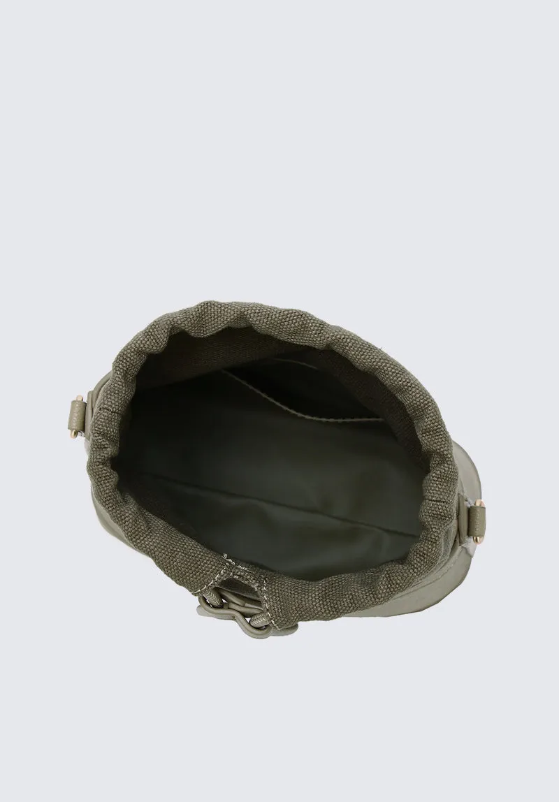 Nurita Harith Nael Drawstring Bucket Bag (Dark Sea Green)