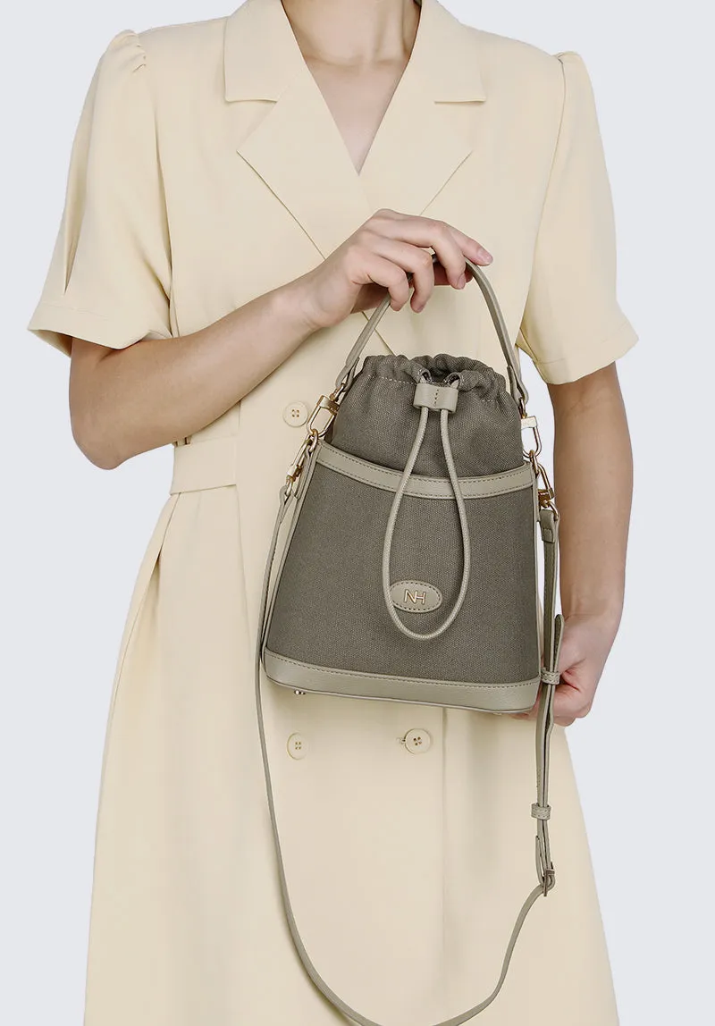 Nurita Harith Nael Drawstring Bucket Bag (Dark Sea Green)