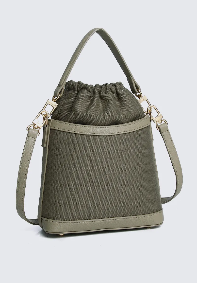 Nurita Harith Nael Drawstring Bucket Bag (Dark Sea Green)