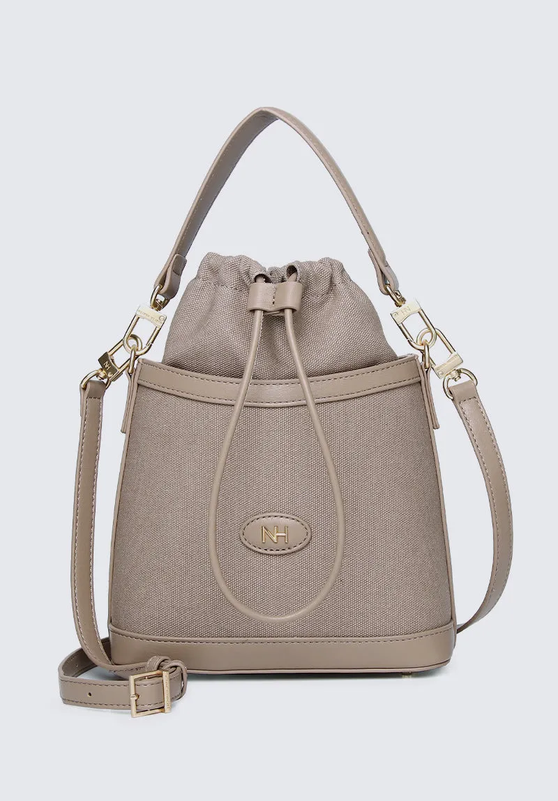 Nurita Harith Nael Drawstring Bucket Bag (Tan)