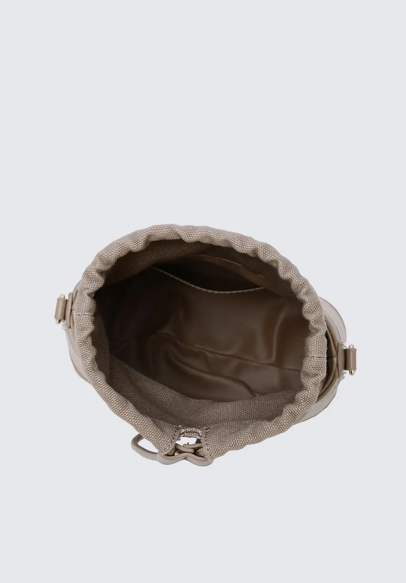 Nurita Harith Nael Drawstring Bucket Bag (Tan)