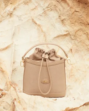 Nurita Harith Nael Drawstring Bucket Bag (Tan)