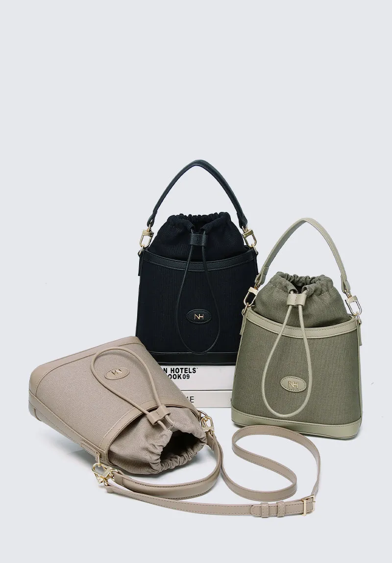 Nurita Harith Nael Drawstring Bucket Bag (Tan)
