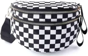 Nuvore ComfortBag,Nuvore Crossbody Bag,Multiple Pockets Large Capacity Spacious Stylish Checkered Bum Bags for Women