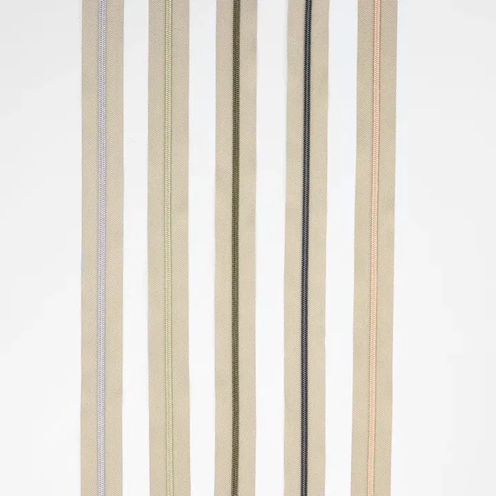 Nylon Coil #5 Zipper Beige (3 yard 9 pulls) Sallie Tomato Zippers