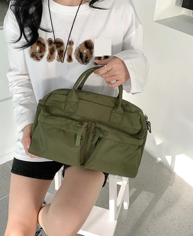 Nylon Tote Bag for Women Multi-pocket Crossbody Purse Slouchy Handbag Large Capacity Shoulder Bag Work Tote Gym Bag 2025
