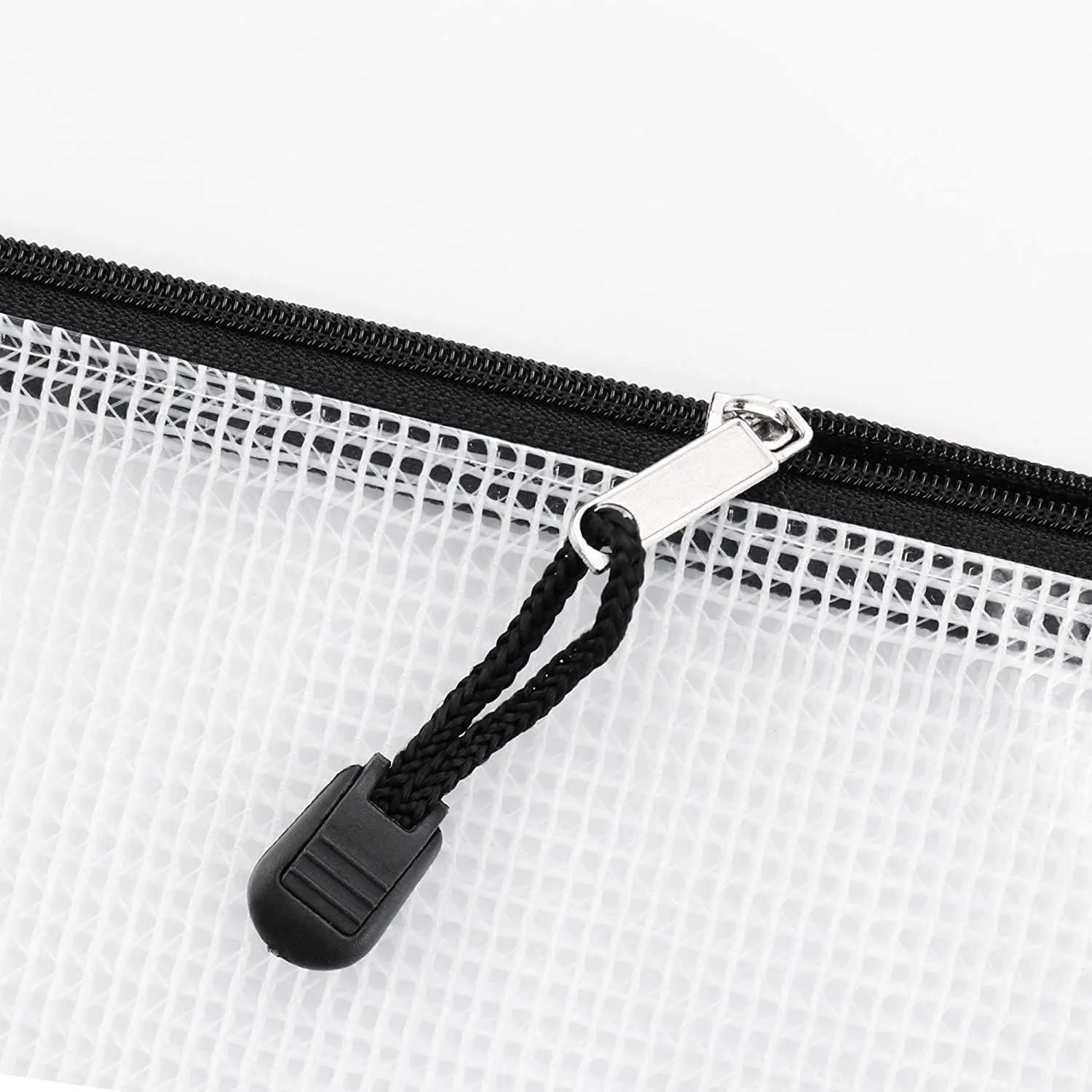 Oaimyy-Plastic Mesh Zipper Pouch Document Folders Bag Zipper Zip File Folders for Office Supplies, Travel,Organizing Storage (12"x 16", Multicolor)