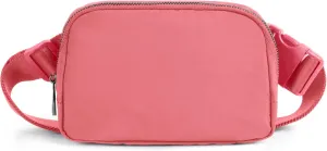ODODOS Unisex Mini Belt Bag with Adjustable Strap Small Fanny Pack for Workout Running Traveling Hiking, Raspberry