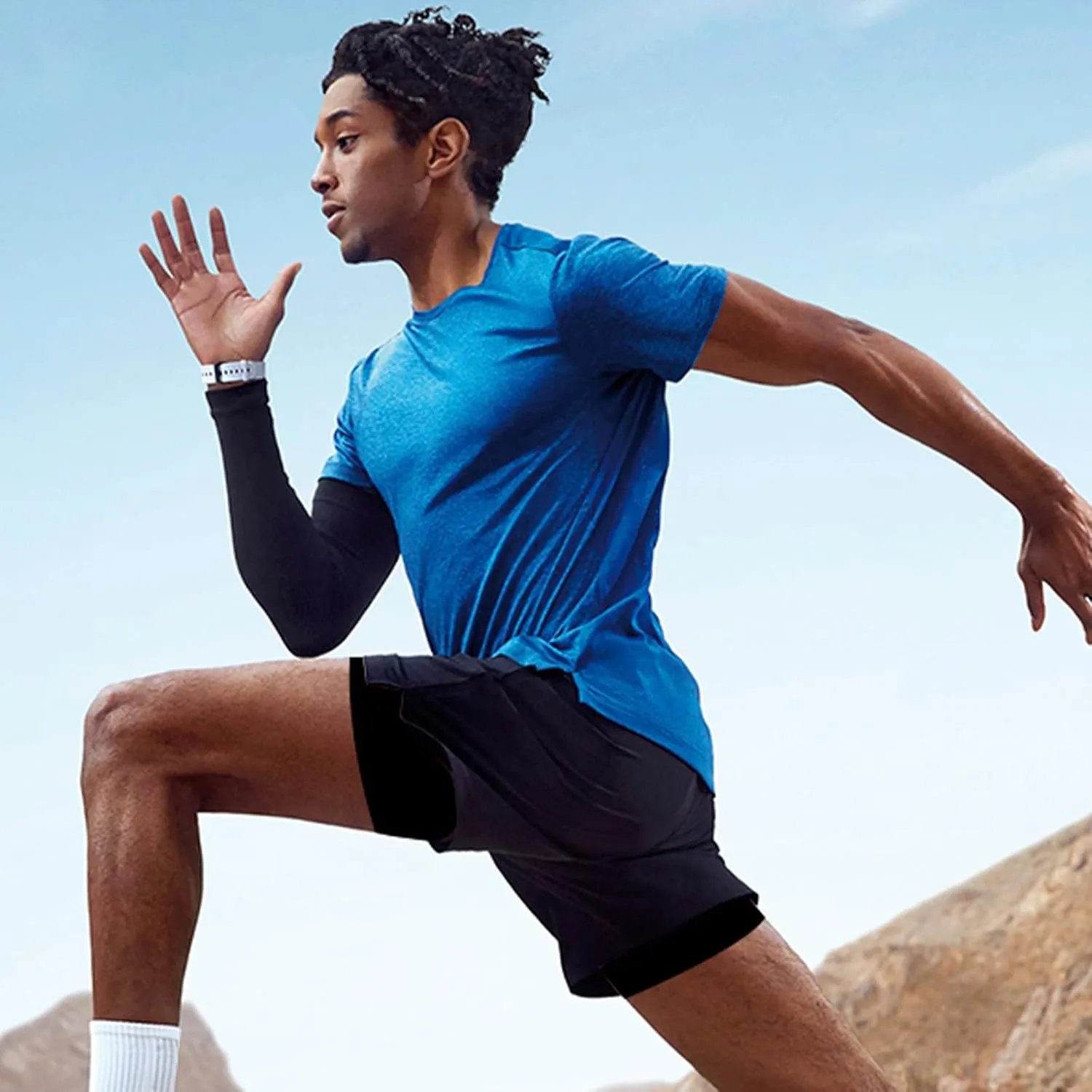 OEBLD Men’s Running Shorts 3 Inch Workout Gym 2-in-1 Pants Athletic Compression Tights