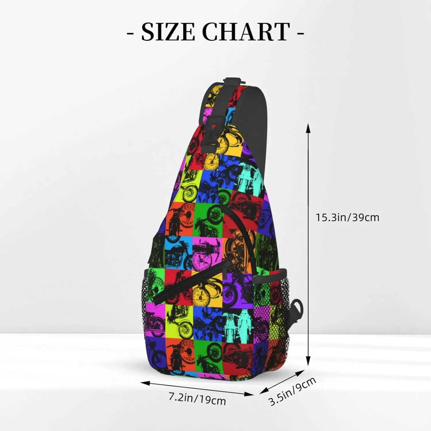Old Motorcycle Impressive Chest Sling Bag Crossbody Shoulder Backpack Bag Gym Cycling Travel Hiking Daypack Cross Bag