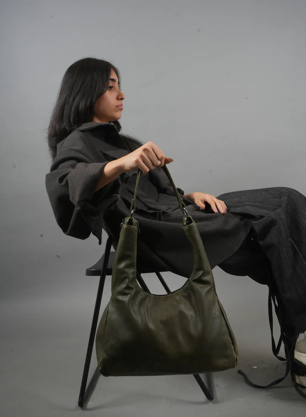 Olive Leather Hobo