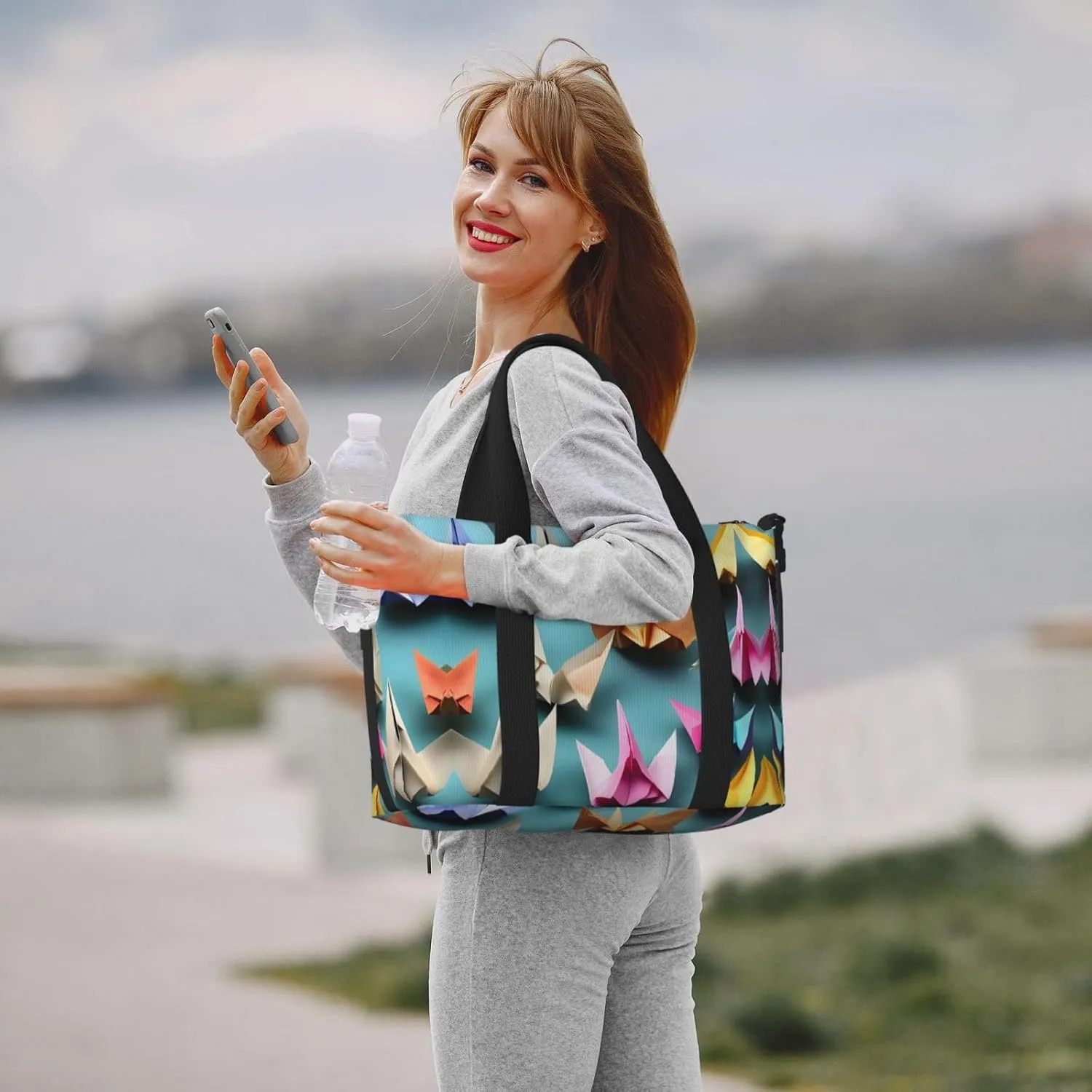 Origami Paper Crane Travel Bags, Weekender Carry On For Women, Sports Gym Bag, Workout Duffel Bag,Overnight
