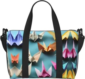 Origami Paper Crane Travel Bags, Weekender Carry On For Women, Sports Gym Bag, Workout Duffel Bag,Overnight