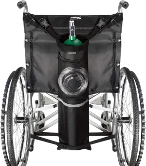 Oxygen Cylinder Bag for Wheelchairs with Buckles, Fits Any Wheelchair, Black (Fits Most Oxygen cylinders)