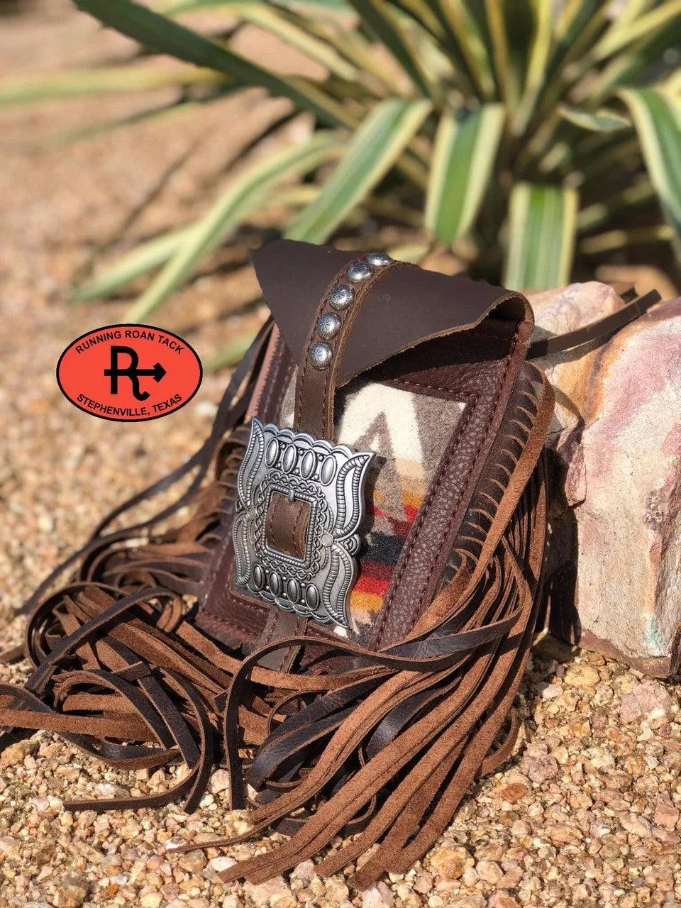 Pacific Crest Inlaid Mini Saddle Bag with Large Buckle for Phone, Keys, Roping Powder, etc