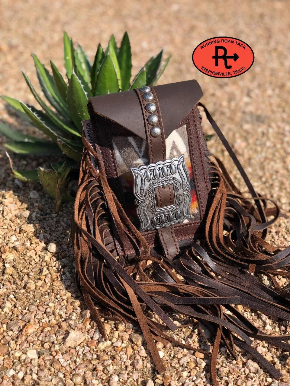 Pacific Crest Inlaid Mini Saddle Bag with Large Buckle for Phone, Keys, Roping Powder, etc