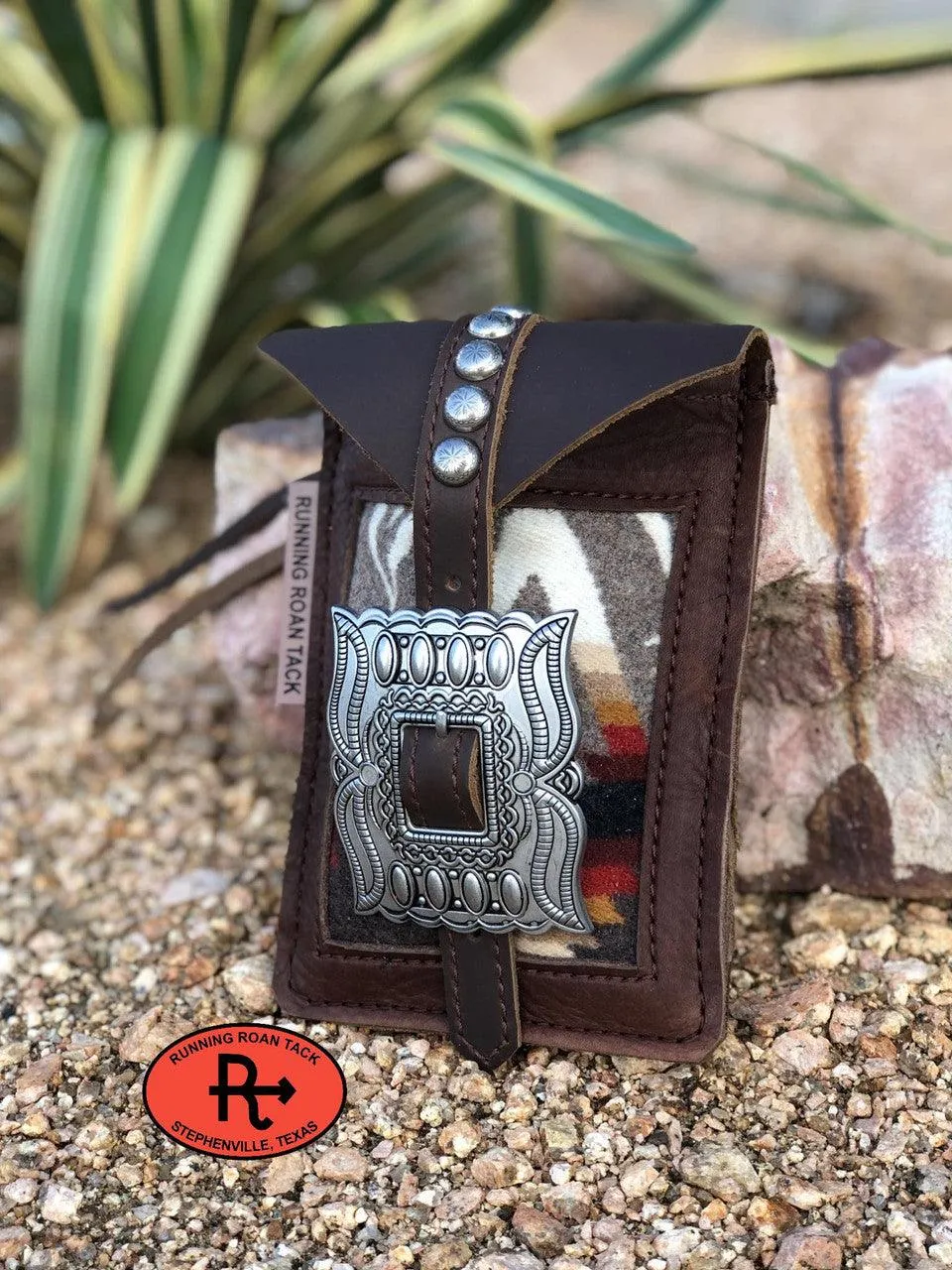 Pacific Crest Inlaid Mini Saddle Bag with Large Buckle for Phone, Keys, Roping Powder, etc