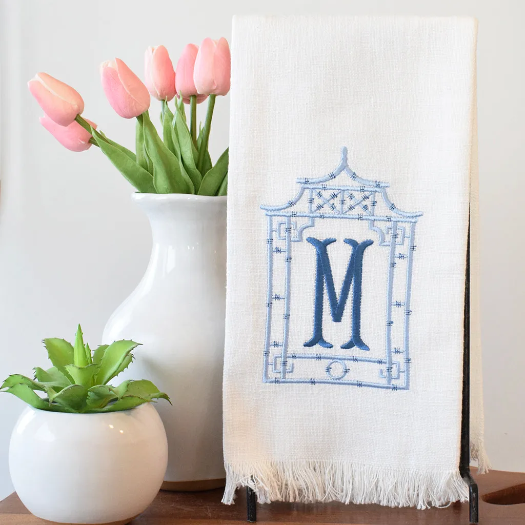 Pagoda with Initial Hand Towel