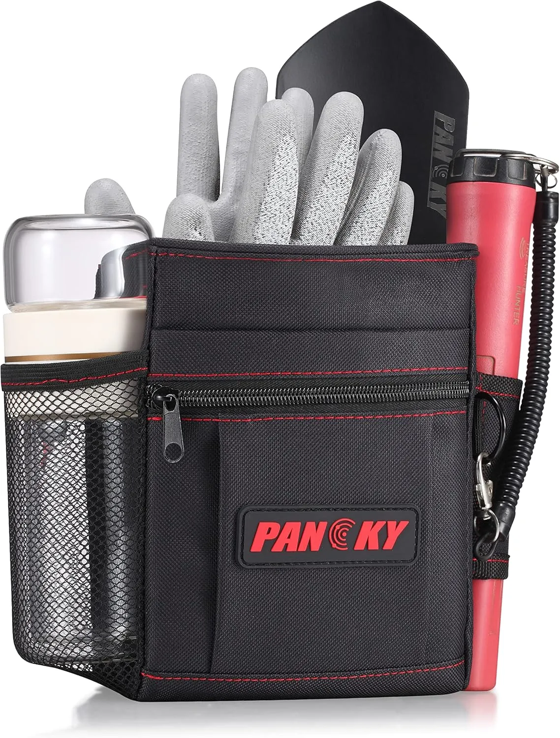PANCKY Metal Detecting Finds Waist Pouch, Portable Multifunctional Bag, Finds Accessory Black