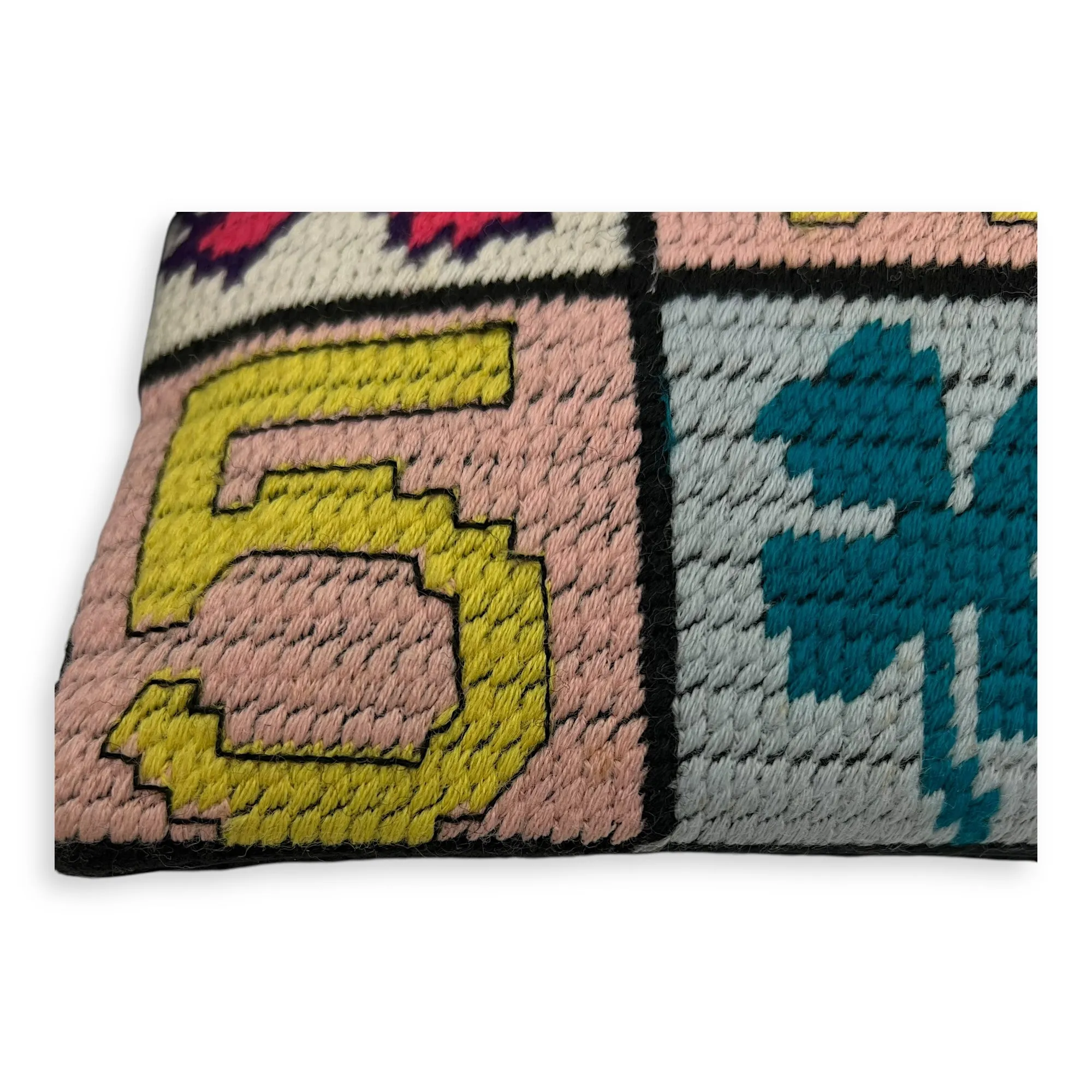Patchwork Clutch Multi-colour in Knit, Gold hardware