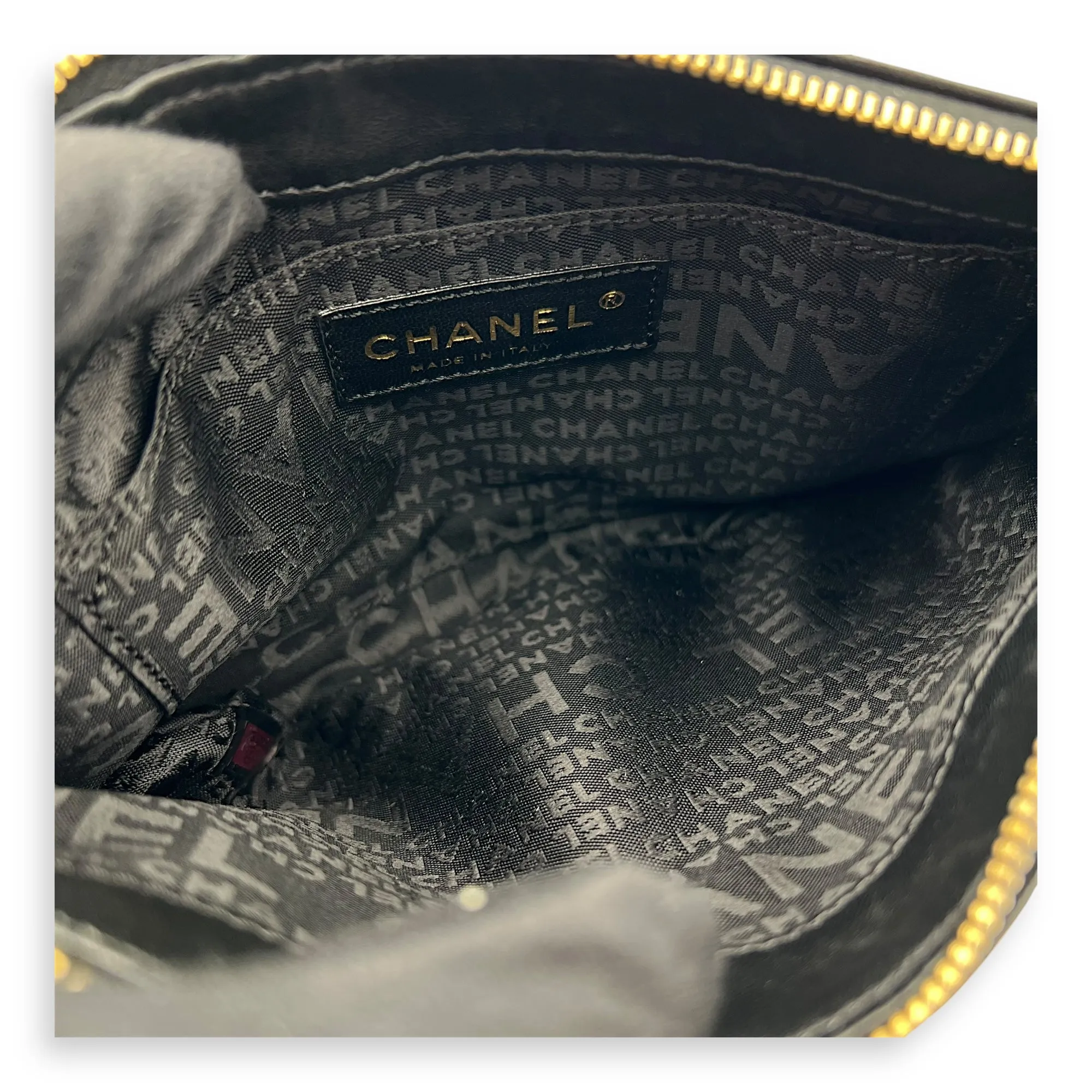 Patchwork Clutch Multi-colour in Knit, Gold hardware