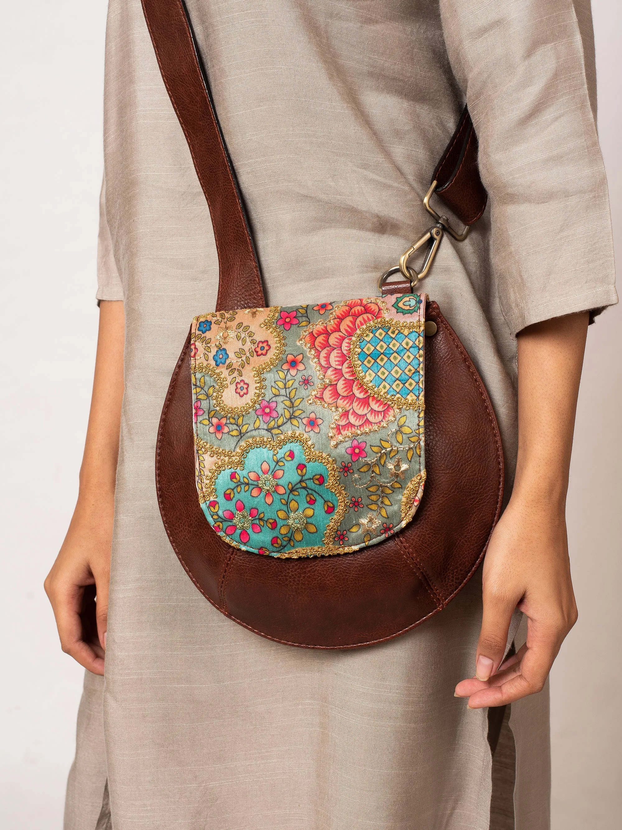 Patchwork Embroidered Bianca Sling Bag