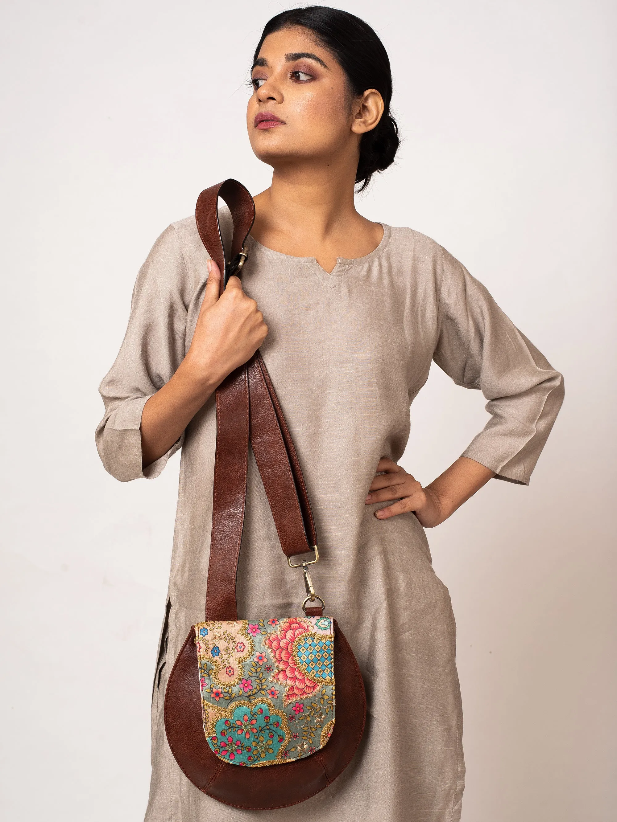 Patchwork Embroidered Bianca Sling Bag
