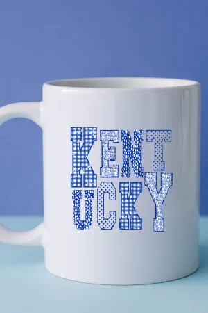 Patchwork Kentucky White Mug