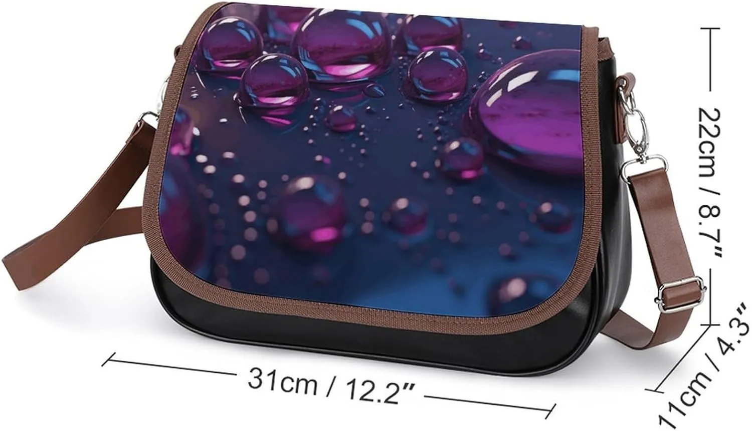 Peach Cat Pattern Crossbody Bags for Women Travel Shoulder Bag Small Leather Cross Body Handbags