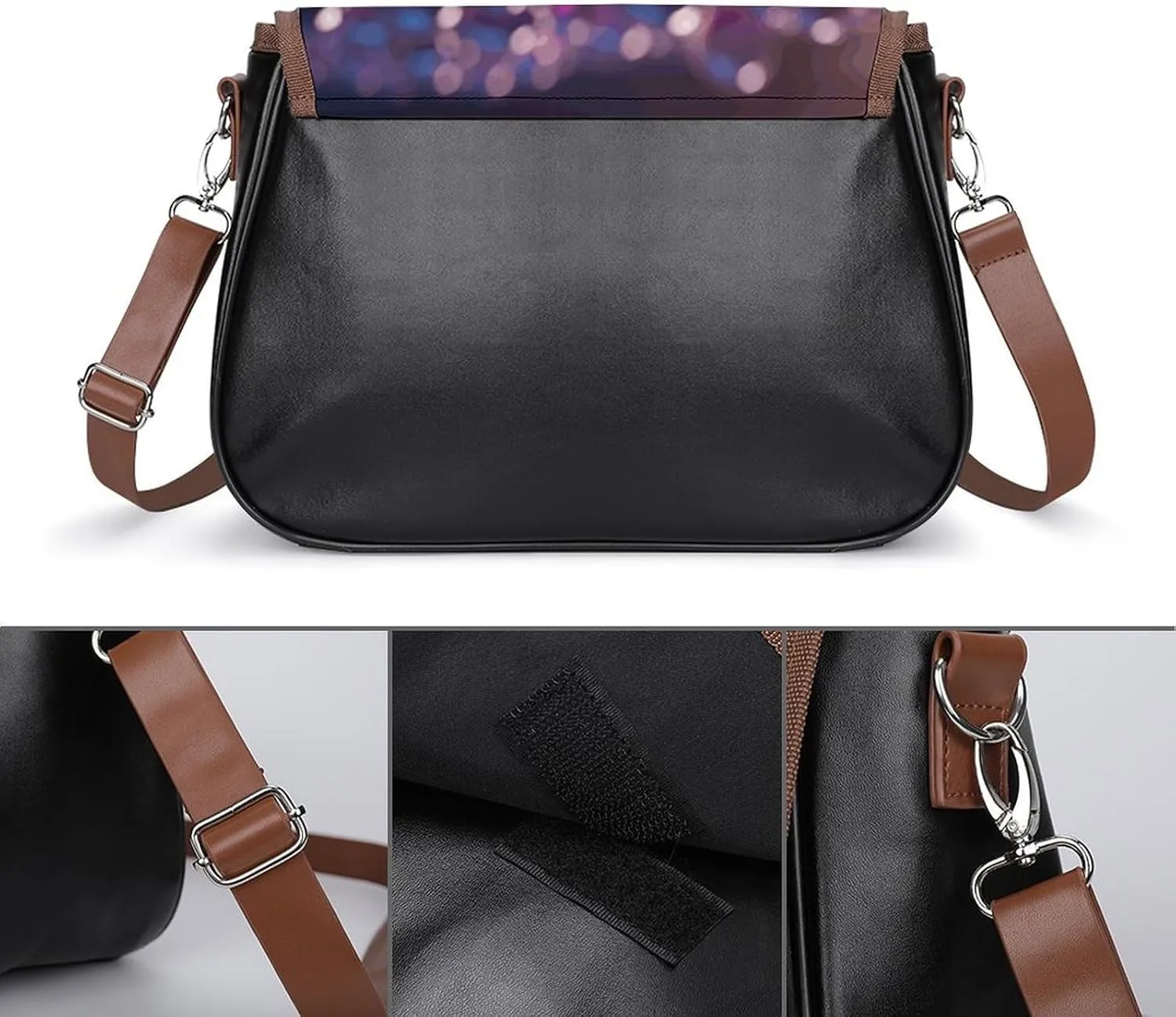 Peach Cat Pattern Crossbody Bags for Women Travel Shoulder Bag Small Leather Cross Body Handbags