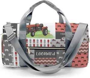 Personalized Name Duffel Bag Retro Farm Car Tractor Patchwork Ultimate Travel Bags: Your Companion for Every Adventure