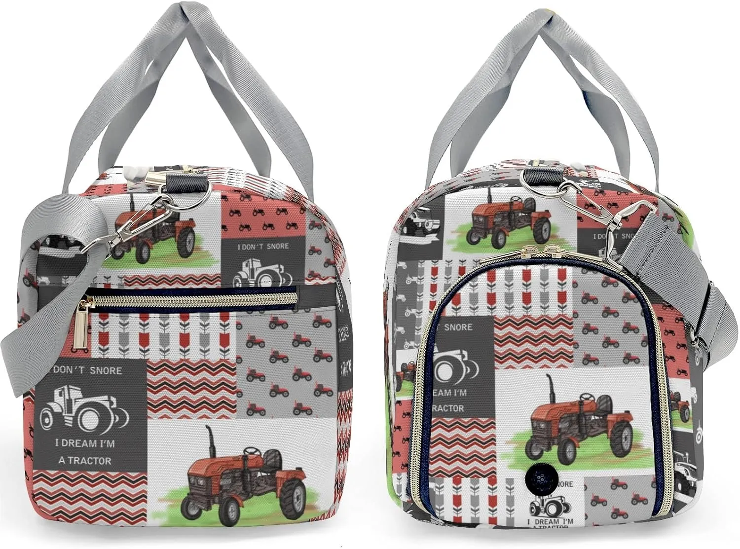 Personalized Name Duffel Bag Retro Farm Car Tractor Patchwork Ultimate Travel Bags: Your Companion for Every Adventure
