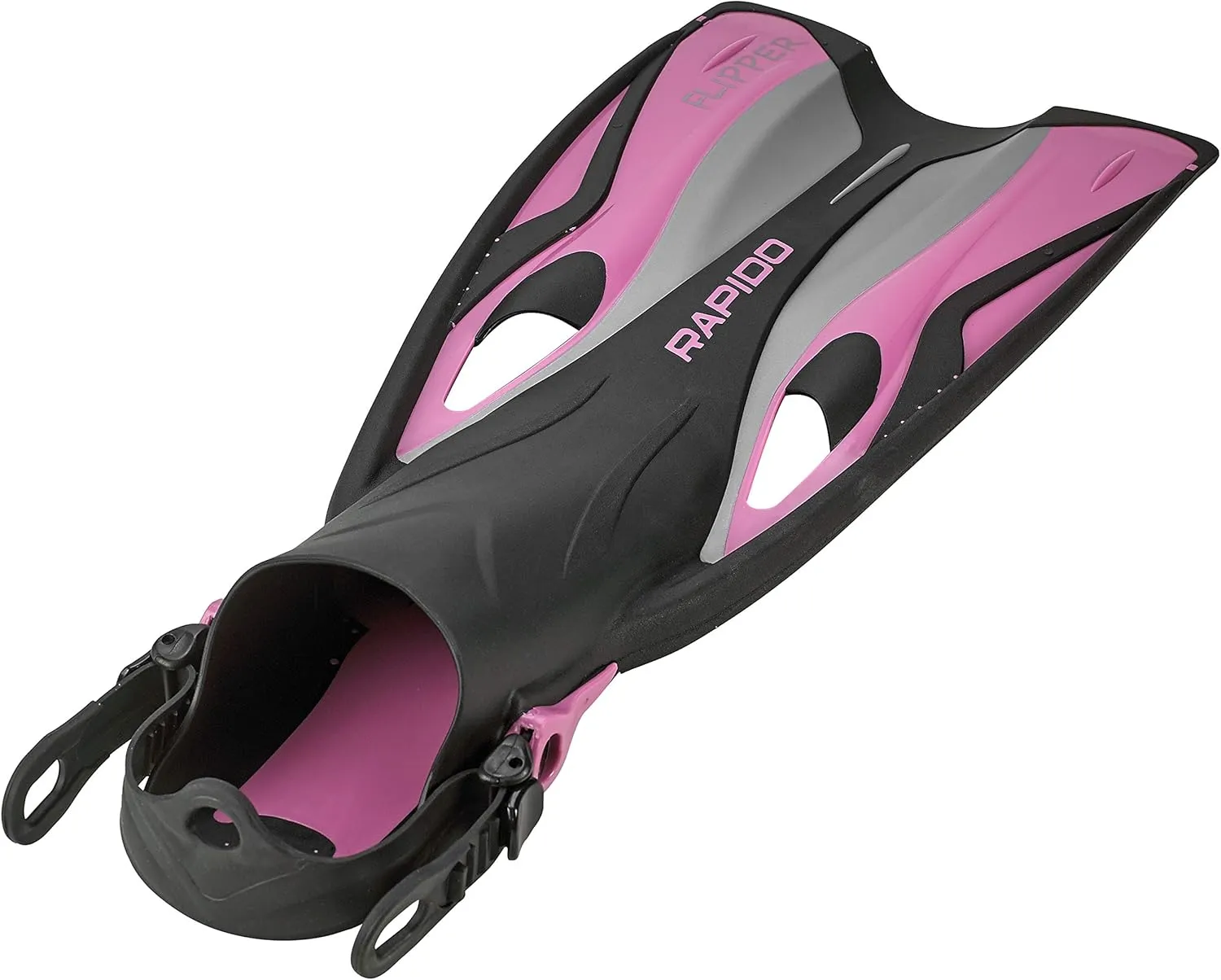 Phantom Aquatics Rapido Boutique Collection Clareza Three Window Tempered Glass Lens Mask Fin Snorkel Set with Snorkeling Gear Carry Bag