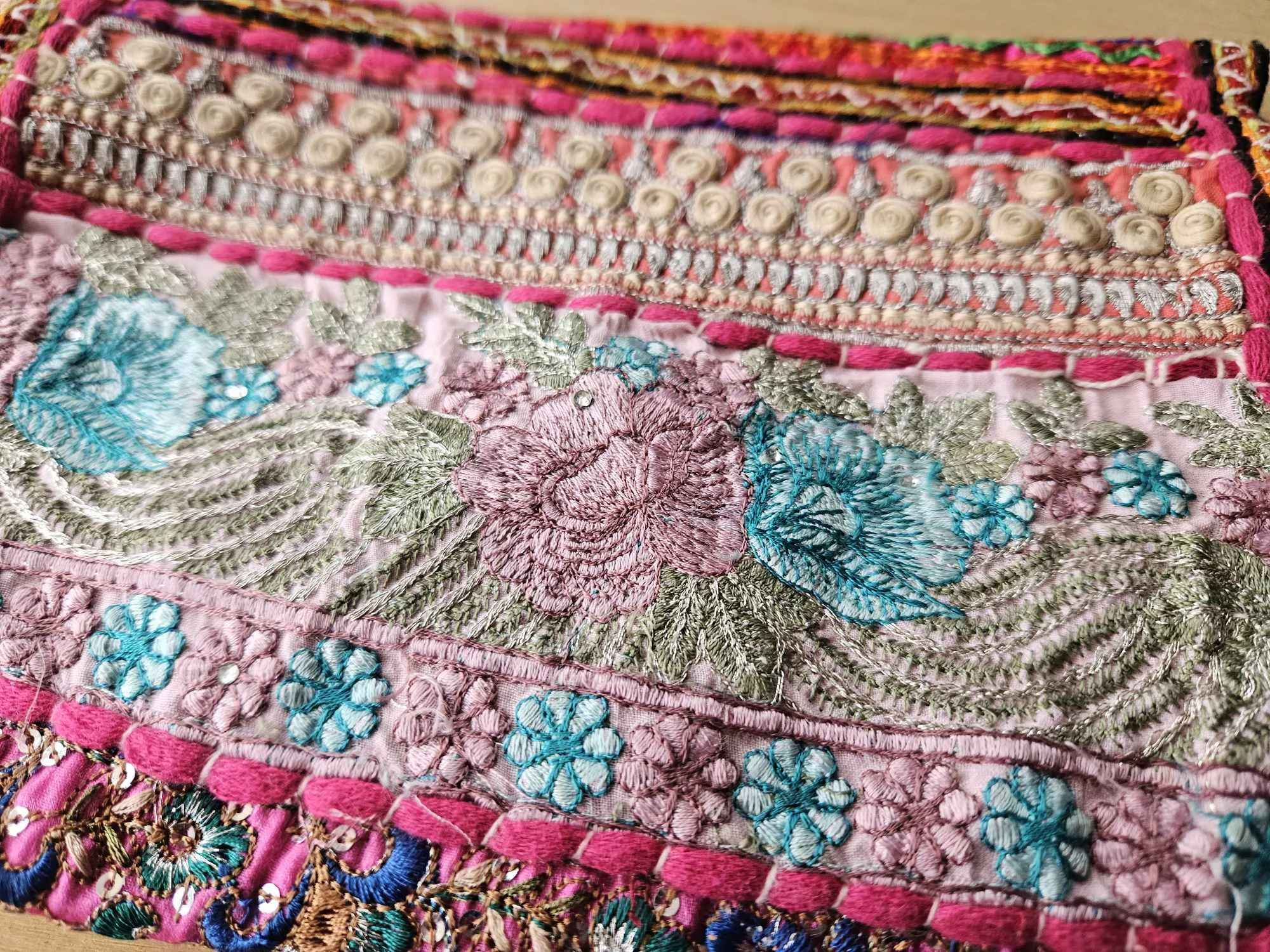 Pink Bandhani Patchwork bag