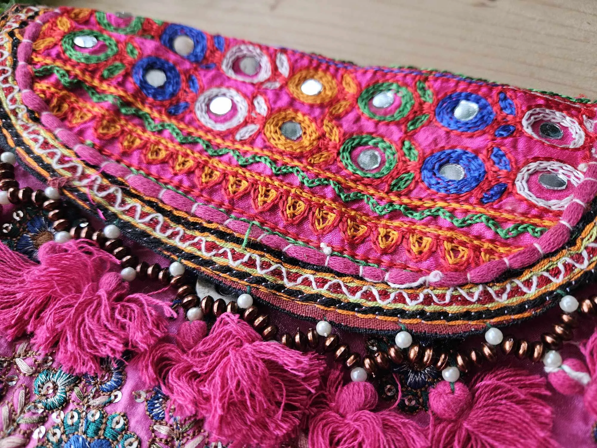 Pink Bandhani Patchwork bag
