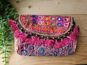 Pink Bandhani Patchwork bag