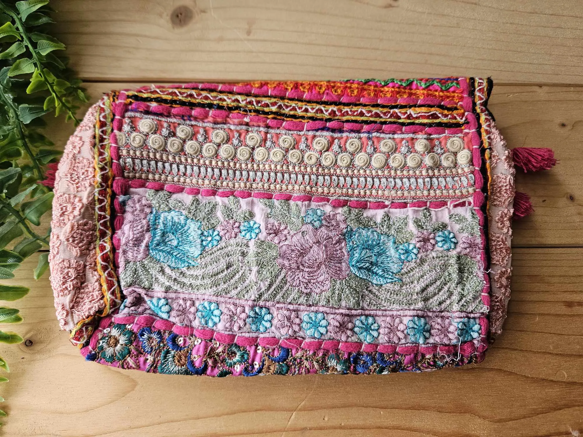 Pink Bandhani Patchwork bag