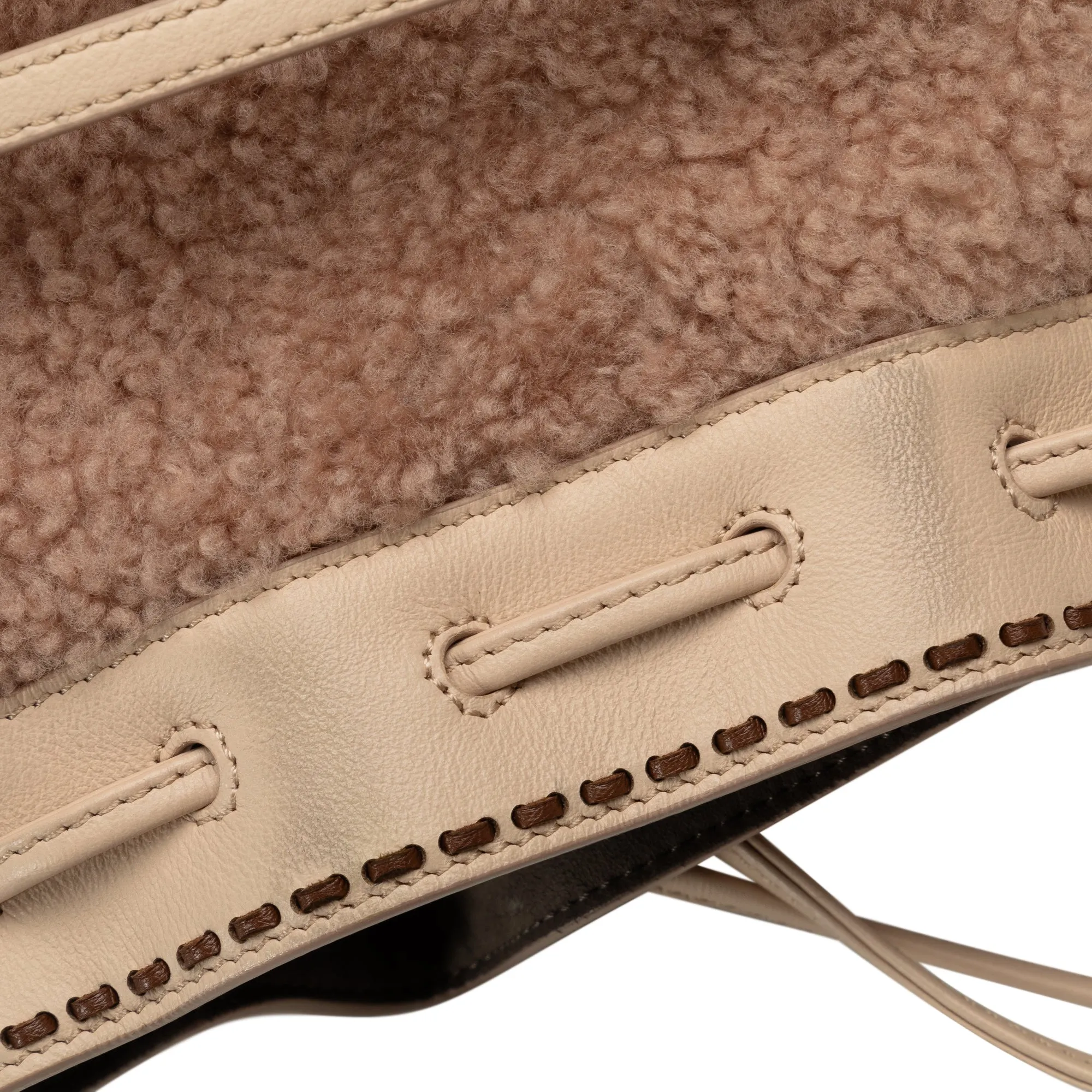 Pink Fendi Shearling Mini Mon Tresor Bucket Bag
