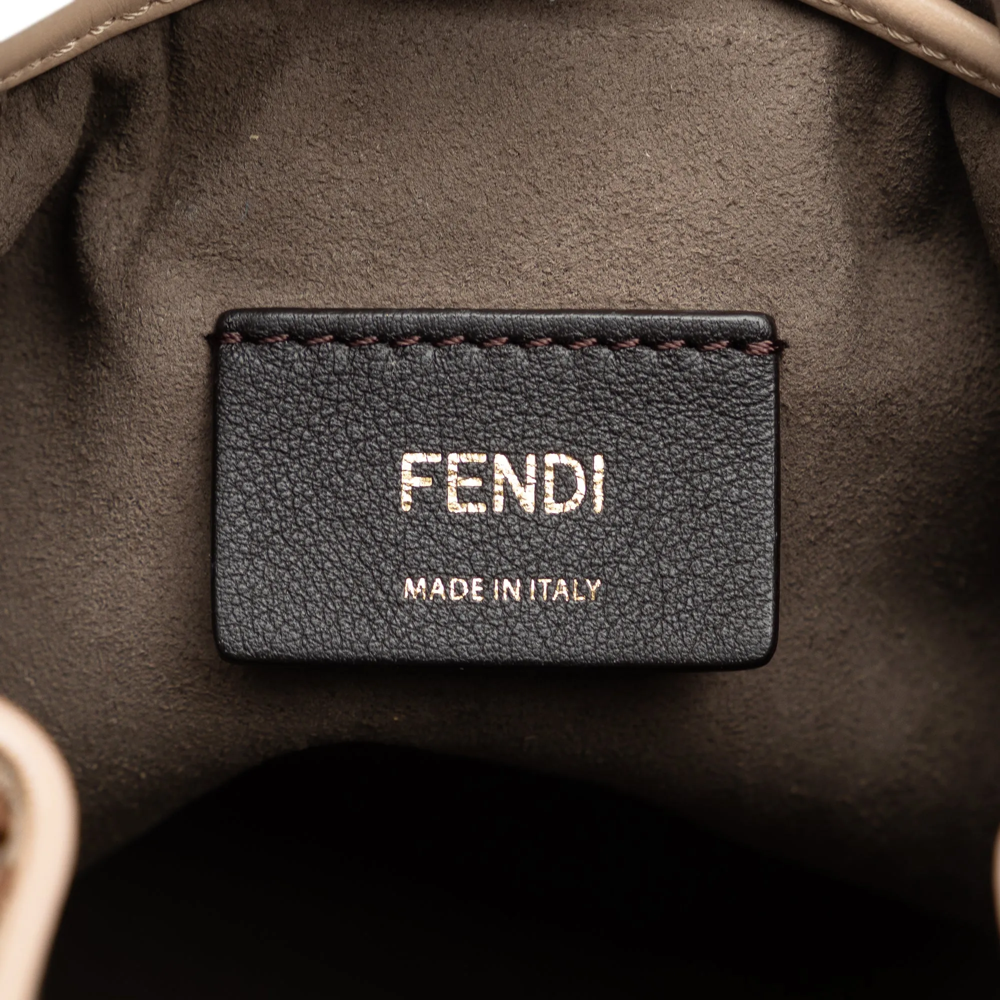 Pink Fendi Shearling Mini Mon Tresor Bucket Bag