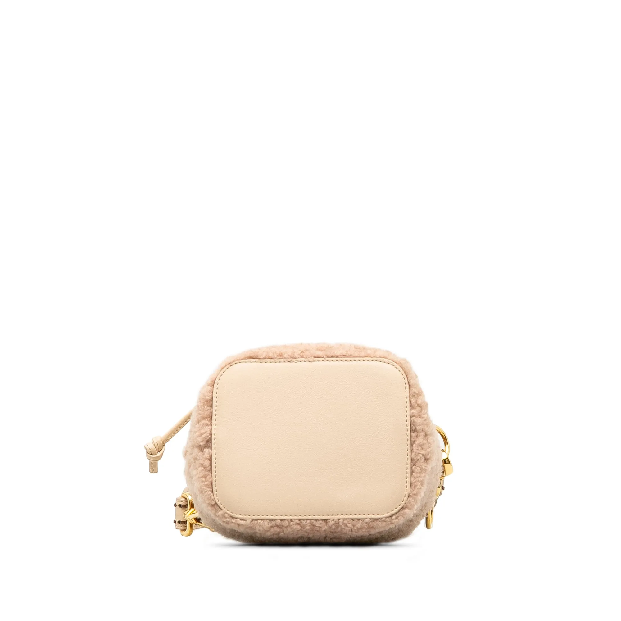Pink Fendi Shearling Mini Mon Tresor Bucket Bag